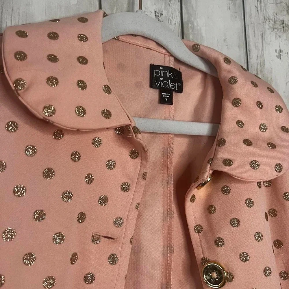 Pink Violet Pink and Gold Jacket For Girls